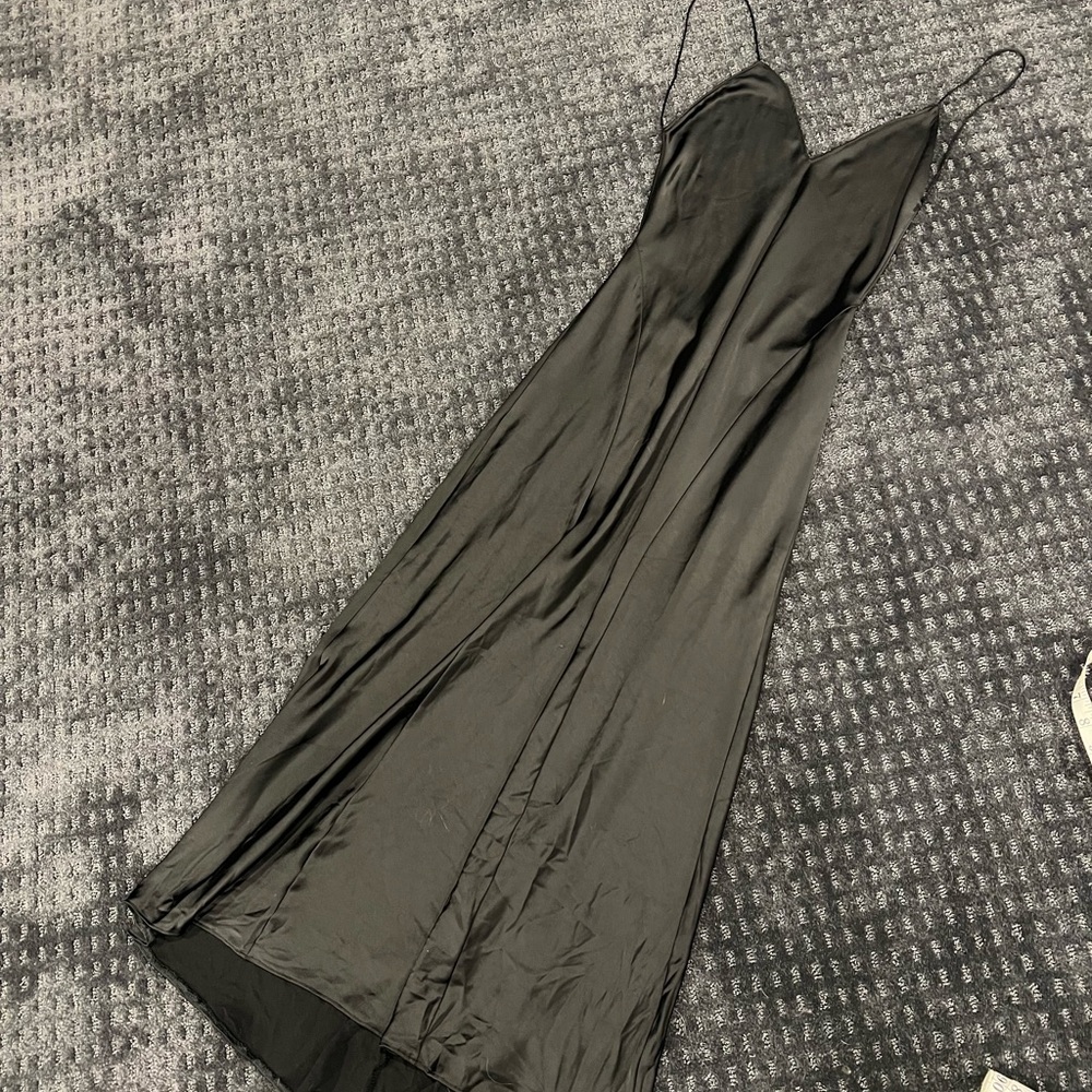 Zara Backless Black Slip Dress